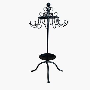 Jewelry Display Coat Rack Stand Black Metal  Miniature Accessories Decor
